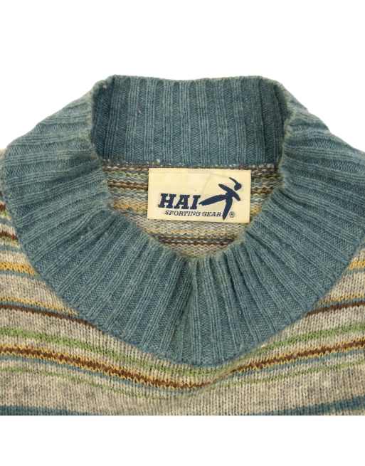 Vintage 90s Hai Sporting Gear By Issey Miyake Striped Wool Jumper Size M, 3 of 4
