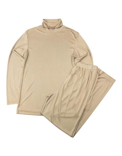 Vintage 90s Issey Miyake Lightweight Turtleneck Top & Trousers Set Size M