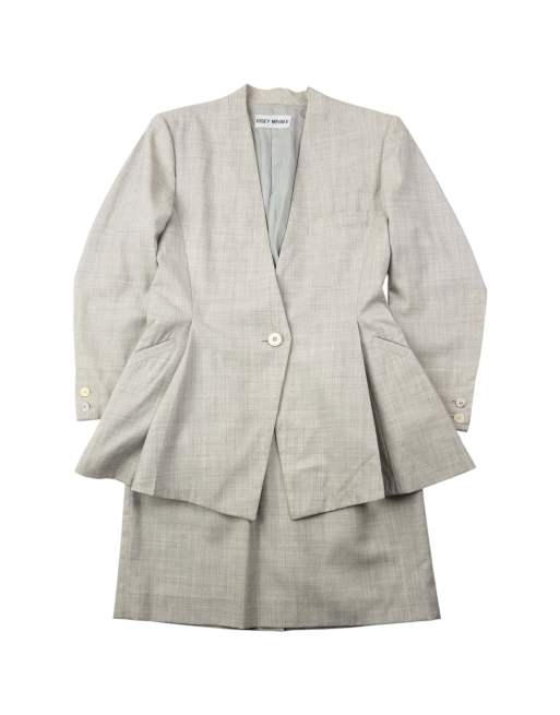 Vintage 90s Issey Miyake Pleated Jacket & Skirt Suit Set Size M, 2 of 4