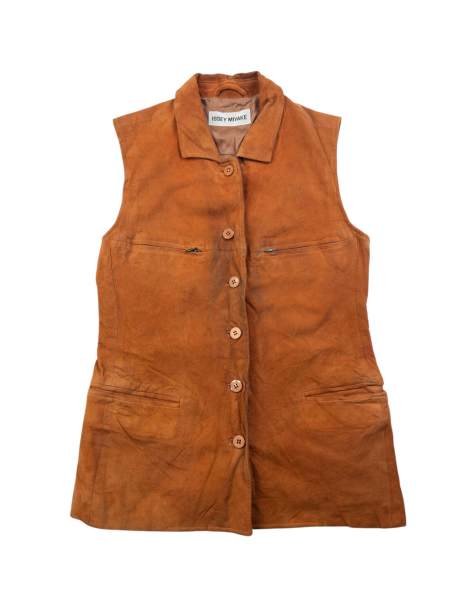 Vintage 90s Issey Miyake Suede Waistcoat Size L - view 1
