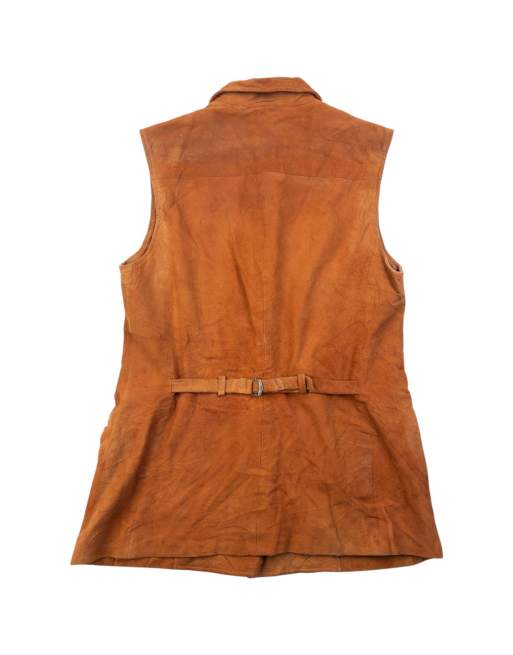 Vintage 90s Issey Miyake Suede Waistcoat Size L, 2 of 4