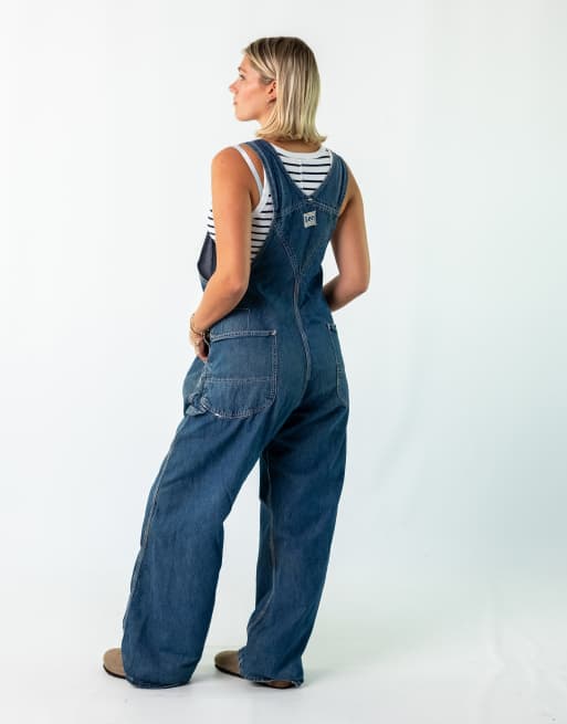 Vintage 90s Lee Denim Carpenter Jeans Baggy Dungarees 38x30 Blue, 2 of 4