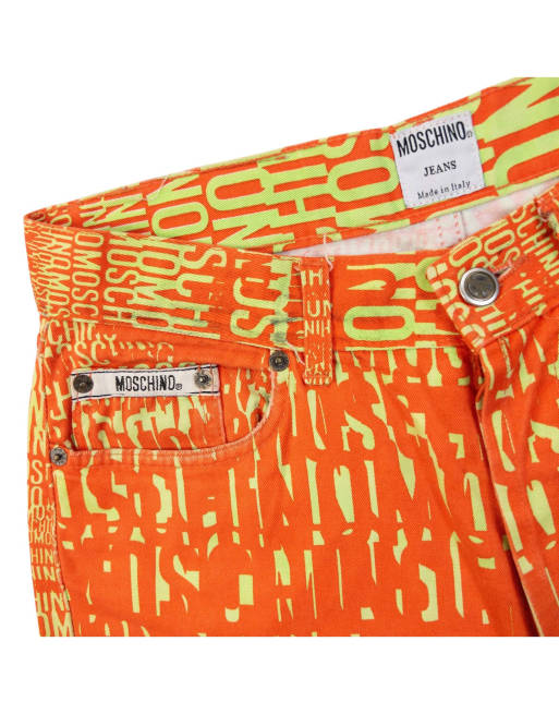 Vintage 90s Moschino Jeans Logo Text Print Trousers Size W29, 5 of 7
