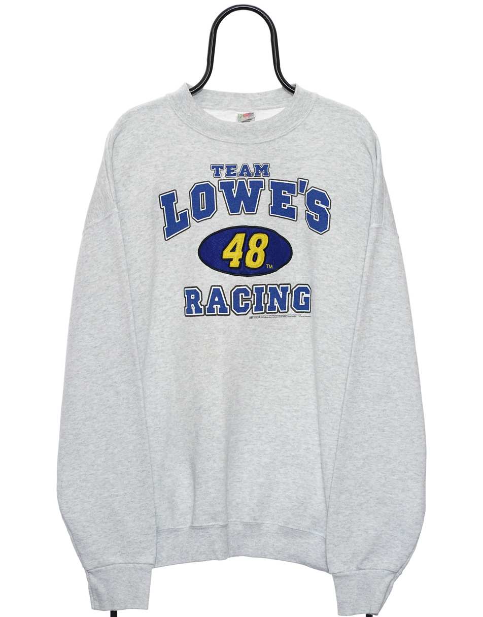 Vintage 90s Nascar Size XXL Sweat-shirt Lowes Racing In Grey