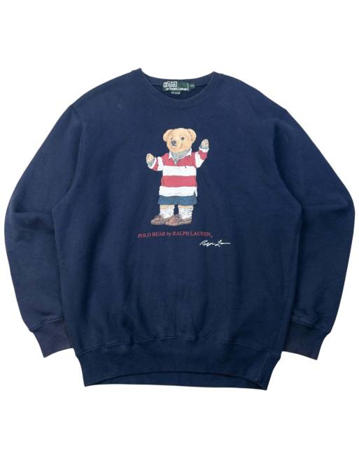Vintage 90s Polo Ralph Lauren Bear Graphic Sweatshirt Size S