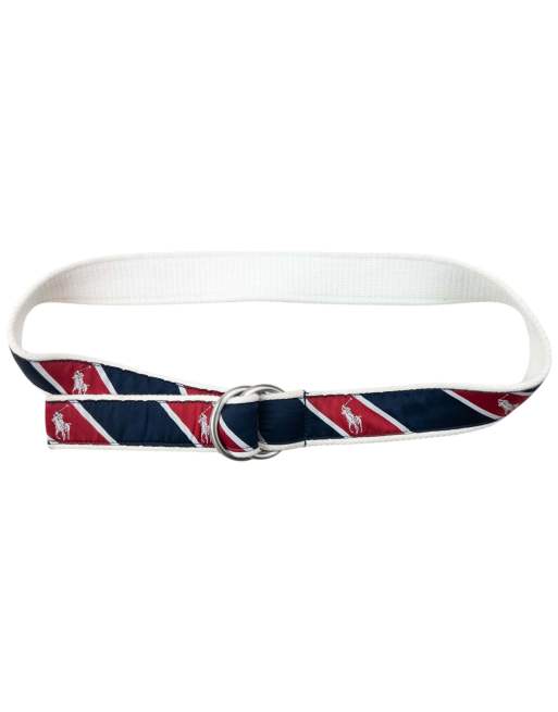Vintage 90s Polo Ralph Lauren Striped Monogram Belt Size M