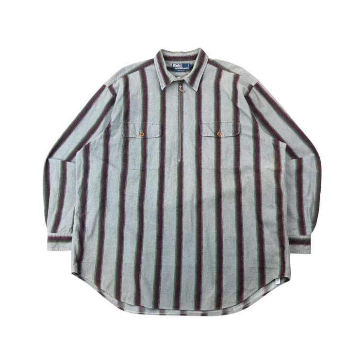 Vintage 90s Polo Ralph Lauren Striped Q Zip Shirt Size XXL | ASOS