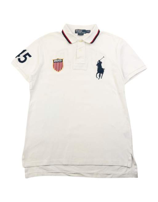 Vintage 90s Polo Ralph Lauren USA Polo Shirt Size M