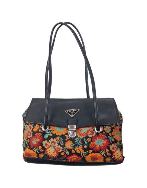 Vintage 90s Prada floral shoulder bag in multi