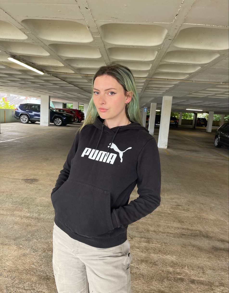 Vintage 90s Puma Size S Hoodie in Black