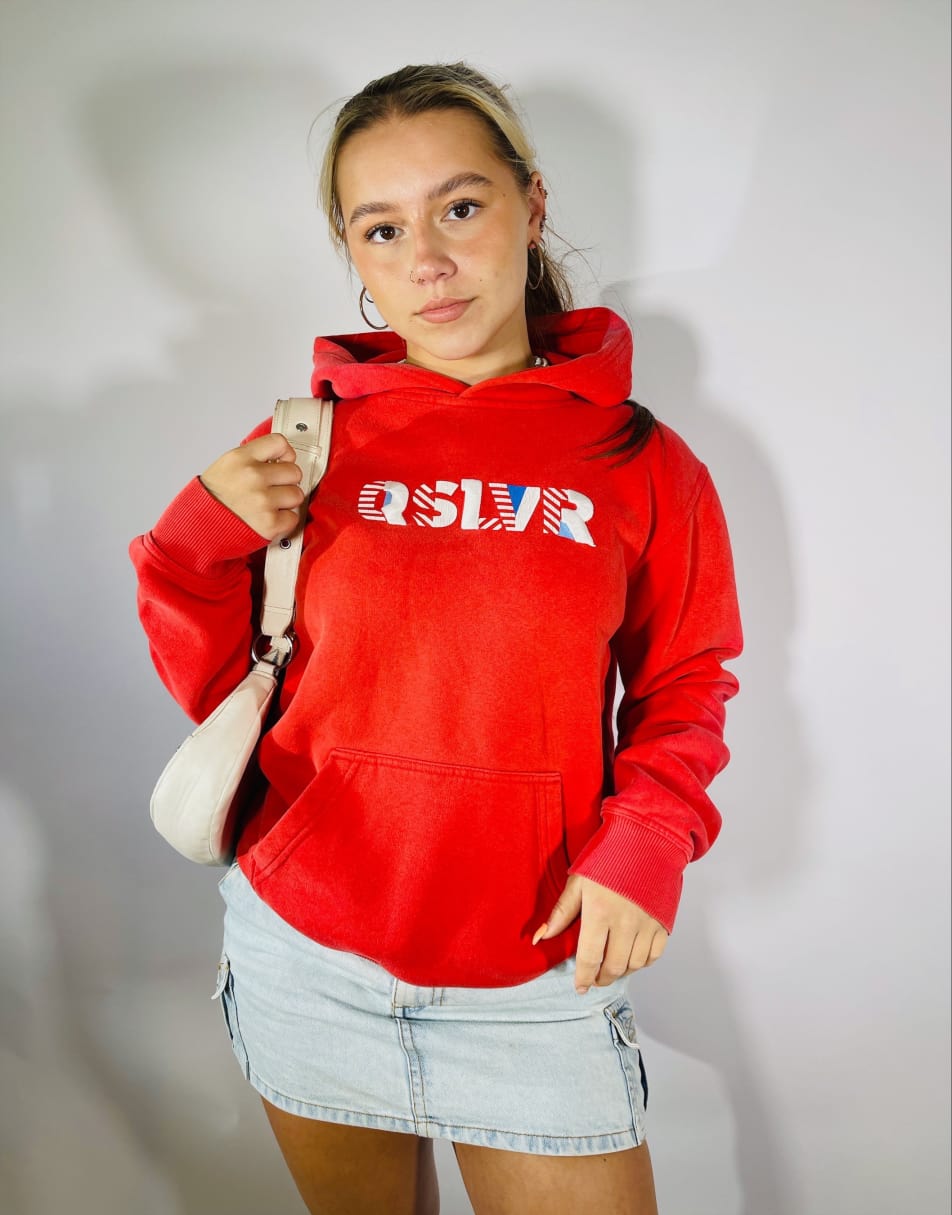 Vintage 90s Quicksilver Size M Hoodie in Red