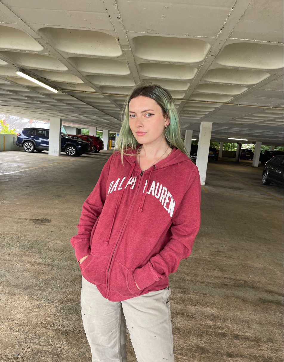 Vintage 90s Ralph Lauren Size XL Zip Hoodie in Red