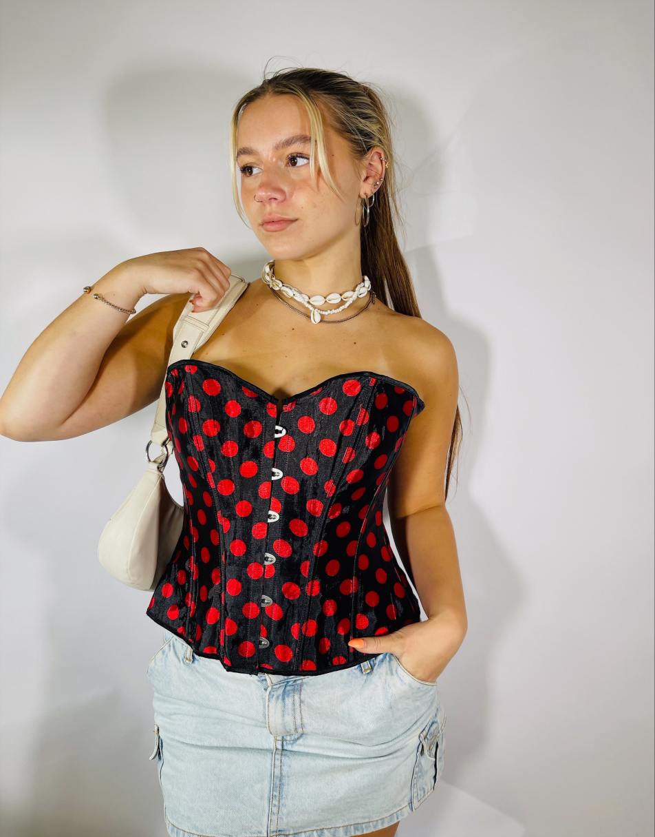 Vintage 90s satin Size L corset top in multi 0