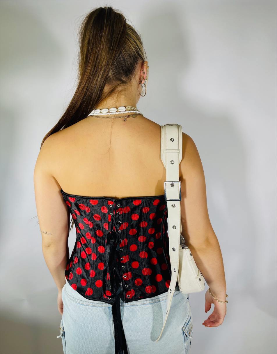 Vintage 90s satin Size L corset top in multi 1