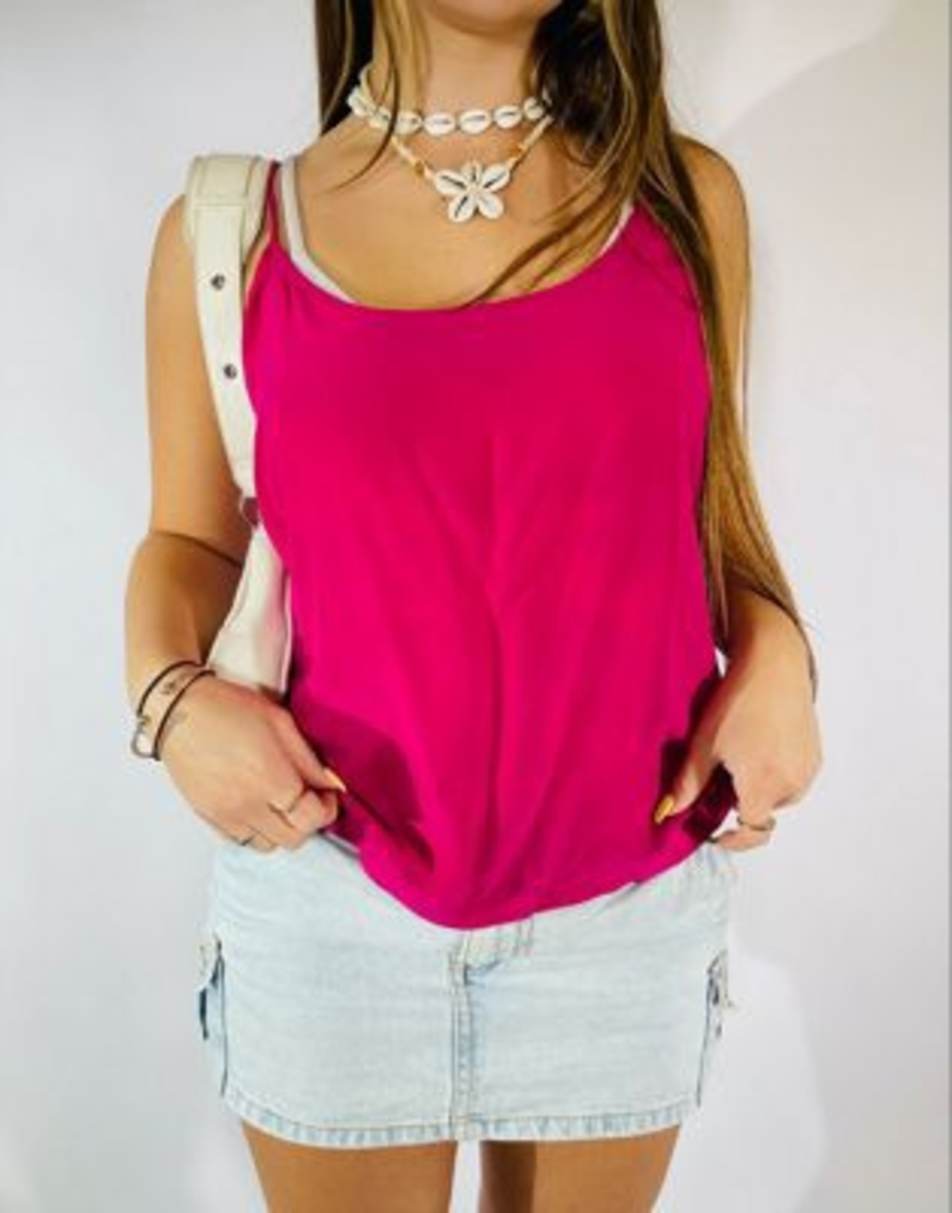 Vintage 90s Satin Size M Classic Cami Top in Pink