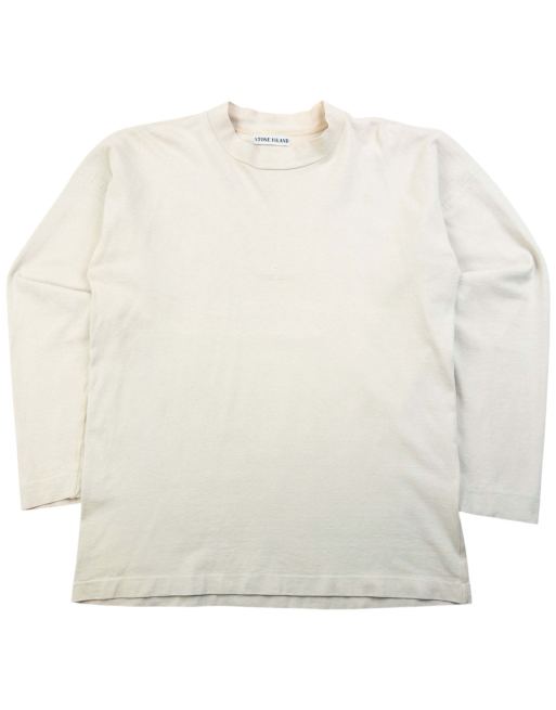 Vintage 90s Stone Island Center Logo Long Sleeve T Shirt Size S