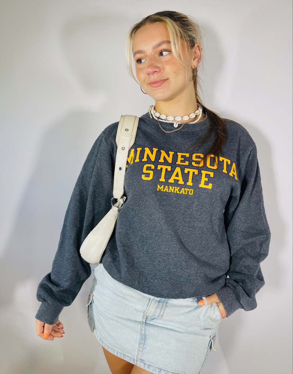 Vintage 90s USA Minnesota Size L Sweatshirt in Grey