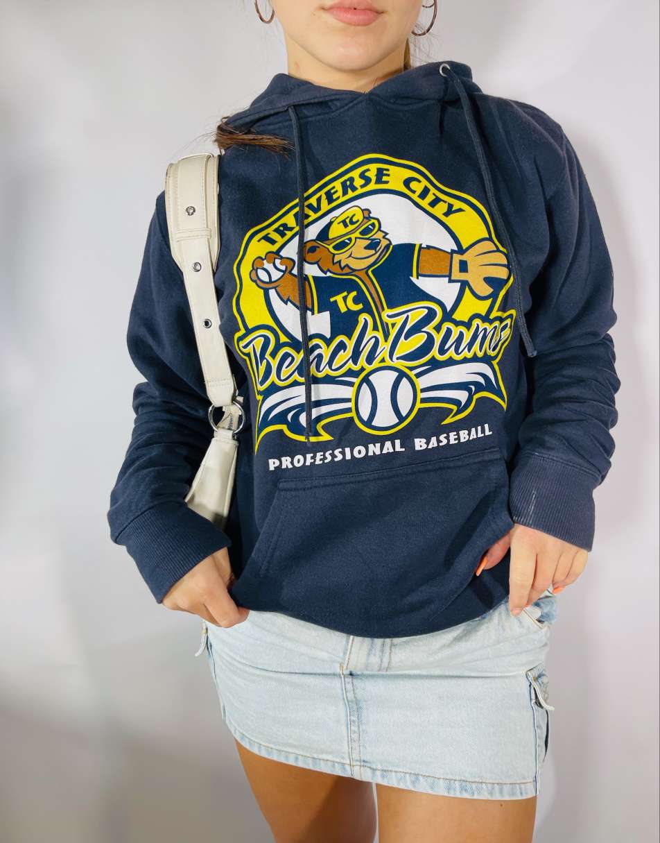 Vintage 90s USA Size S Baseball Hoodie in Navy 0