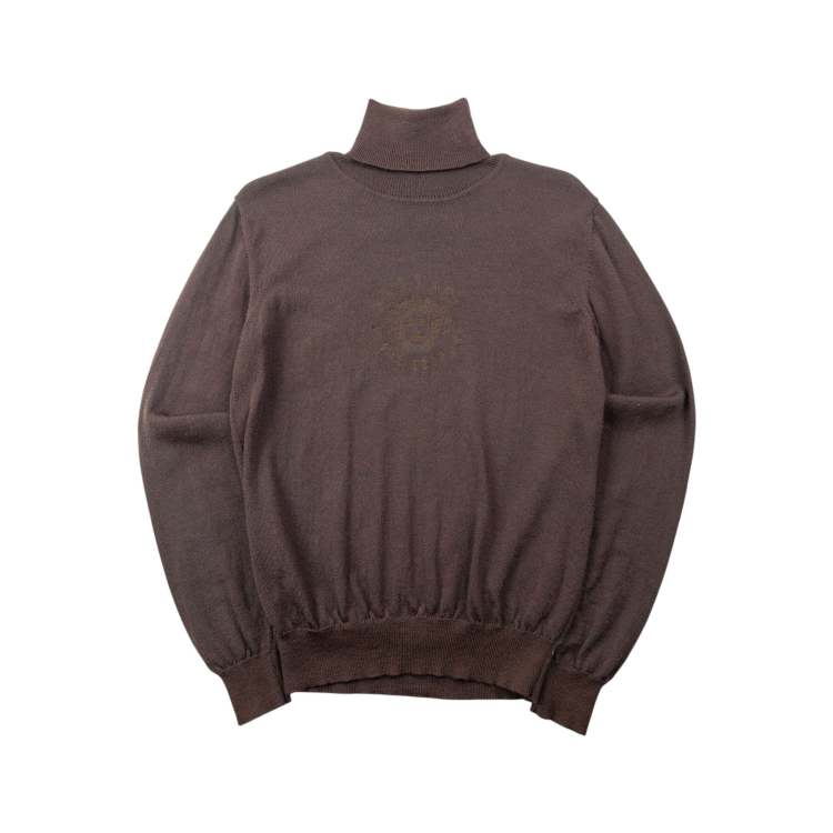 90s GIANNI VERSACE COUTURE カシミア ポロ 長袖 Vintage 90s Versace Jeans Couture Embroidered Knitted Turtleneck