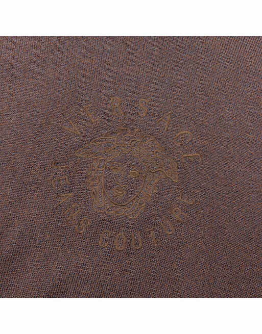 Vintage 90s Versace Jeans Couture Embroidered Knitted Turtleneck