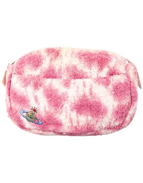 Vintage 90s Vivienne Westwood Terry Cloth Pattern Wash Bag in Pink - view 1