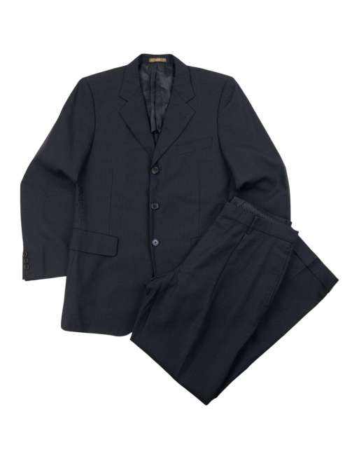 Vintage 90s Yohji Yamamoto A.A.R Pinstripe Jacket & Trousers Suit Set Size S