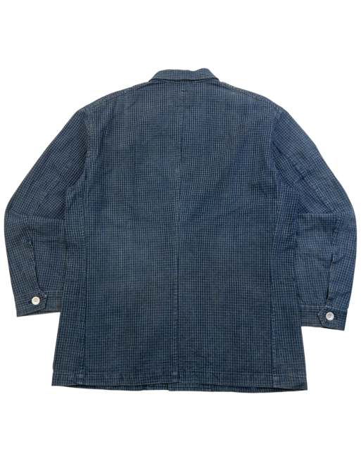 Vintage 90s Yohji Yamamoto Checkered Denim Jacket Size S in Blue, 2 of 4