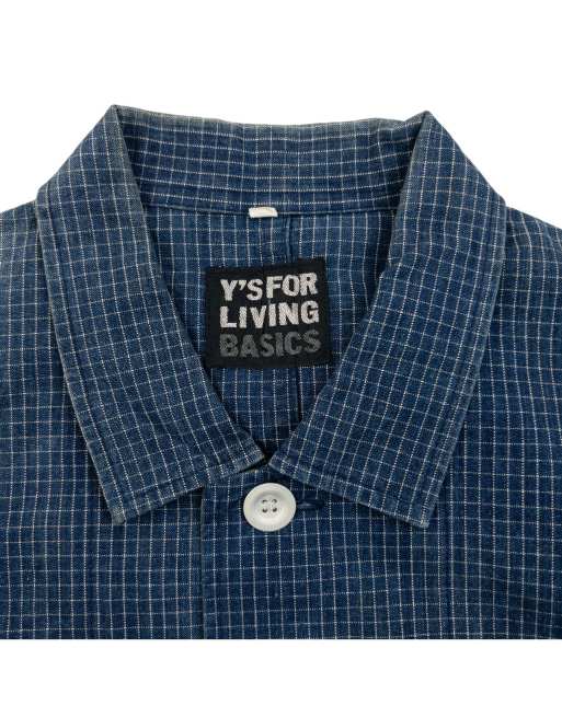 Vintage 90s Yohji Yamamoto Checkered Denim Jacket Size S in Blue, 3 of 4