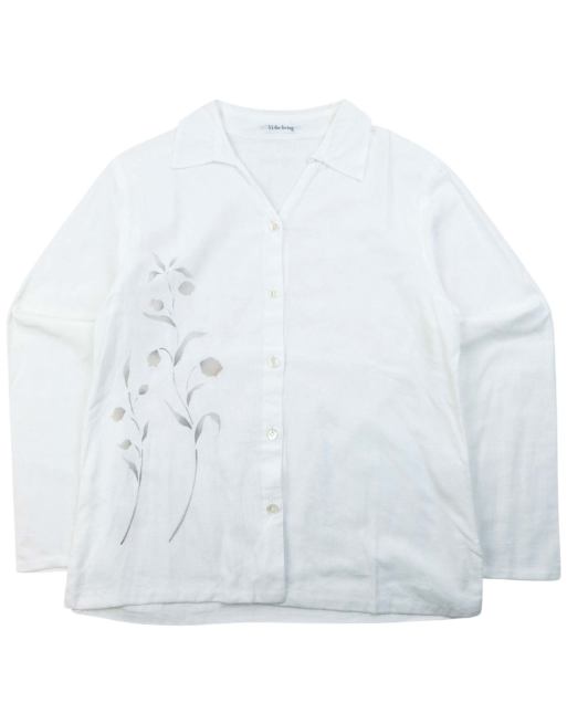 Vintage 90s Yohji Yamamoto Floral Long Sleeve Button Up Shirt Size S