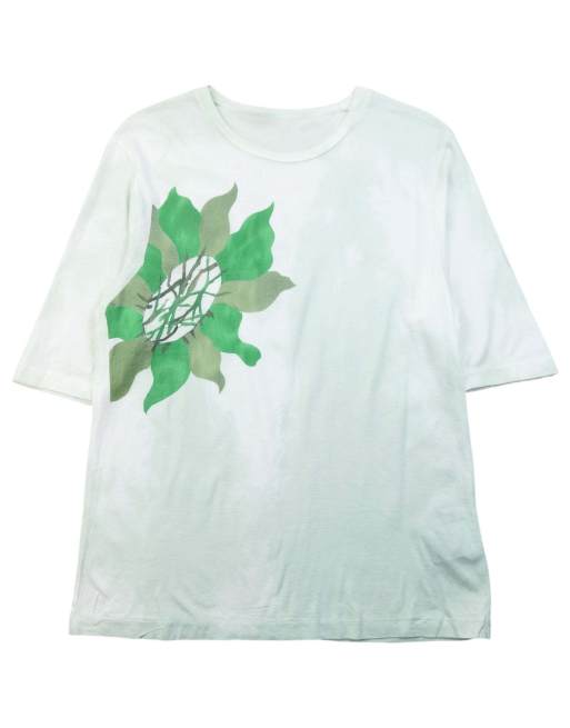 Vintage 90s Yohji Yamamoto Flower Graphic T Shirt Size S, 1 of 4