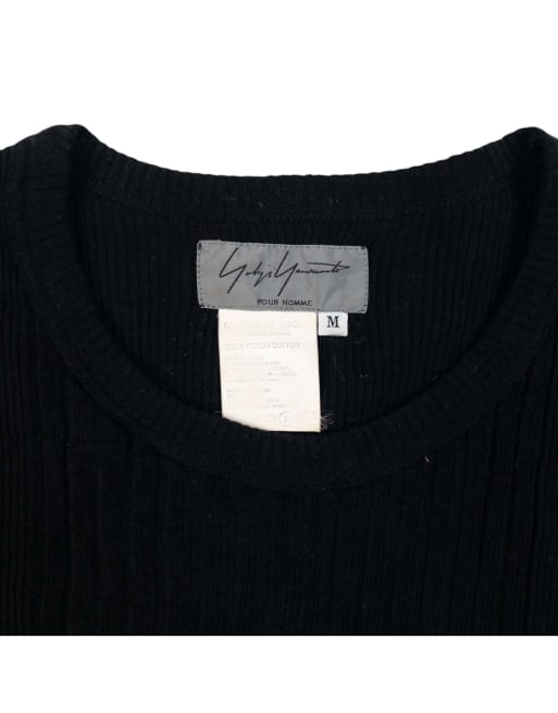 Vintage 90s Yohji Yamamoto Ribbed T Shirt Size M, 3 of 4