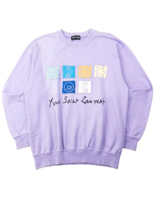 Vintage 90s YSL Yves Saint Laurent Embroidered Seatshirt Size S