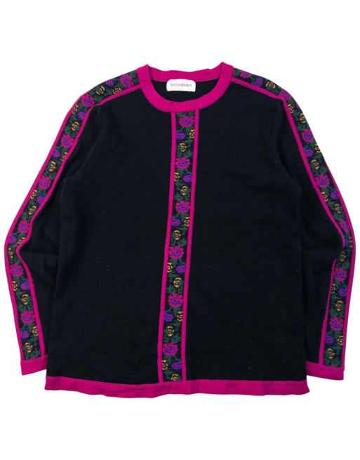 Vintage 90s YSL Yves Saint Laurent Floral Jumper Size S, 1 of 5