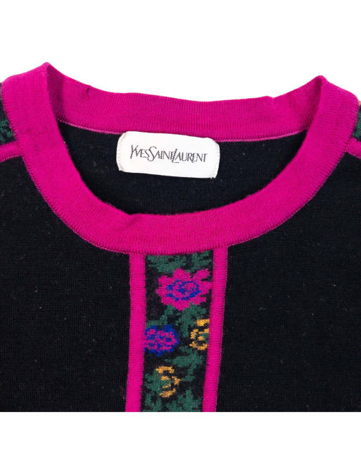 Vintage 90s YSL Yves Saint Laurent Floral Jumper Size S, 3 of 5