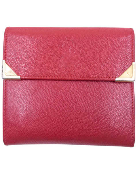 Vintage 90s YSL Yves Saint Laurent Leather Wallet in Red - view 1