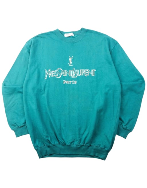Vintage 90s YSL Yves Saint Laurent Paris Embroidered Sweatshirt Size S