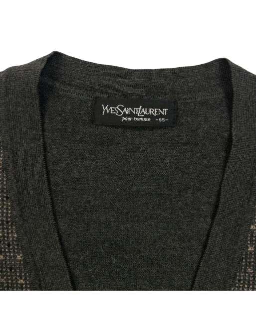 Vintage 90s YSL Yves Saint Laurent Pattern Cardigan Size S, 3 of 4