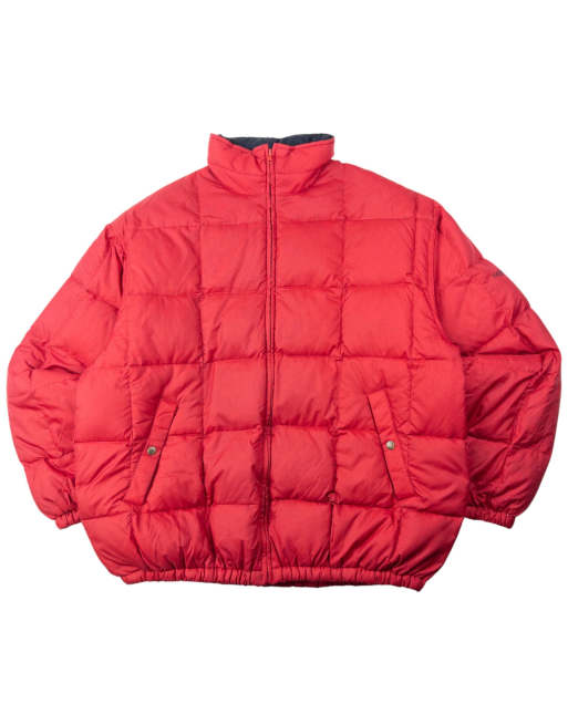 Vintage 90s YSL Yves Saint Laurent Zip Up Puffer Jacket Size XL in Red