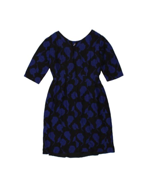 Vintage A-line Dress It 40 Small In Black Floral, 2 of 4