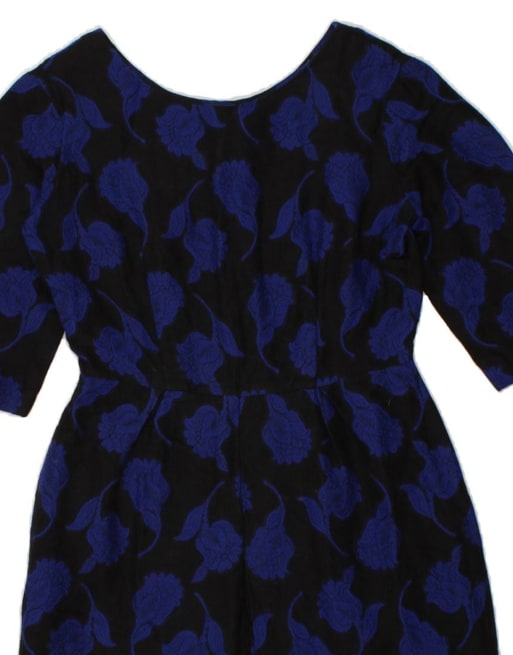 Vintage A-line Dress It 40 Small In Black Floral, 3 of 4