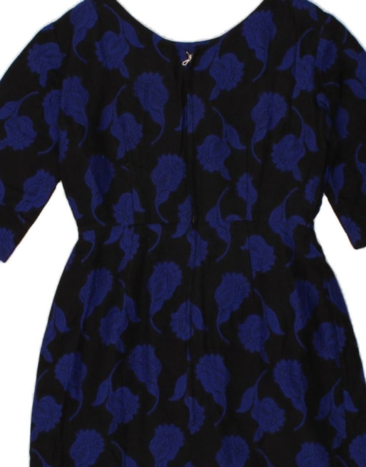 Vintage A-line Dress It 40 Small In Black Floral, 4 of 4