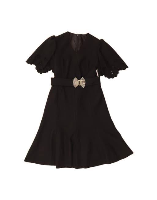 Vintage A-line Dress It 46 Large In Black