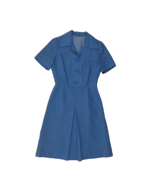 Vintage A-line Dress UK 12 Medium In Blue