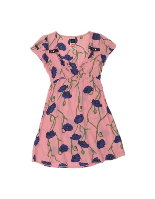Vintage A-line Dress UK 12 Medium In Pink Floral