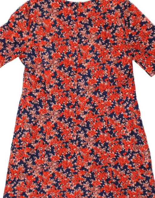 Vintage A-line Dress UK 12 Medium In Red Floral, 4 of 4