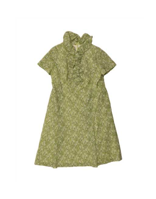 Vintage A-line Dress UK 14 Large In Green Floral