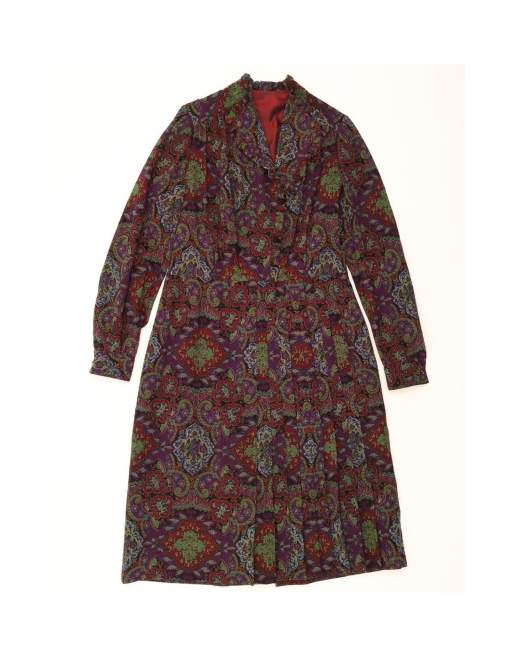 Vintage A-line Dress UK 14 Medium In Multicoloured Paisley