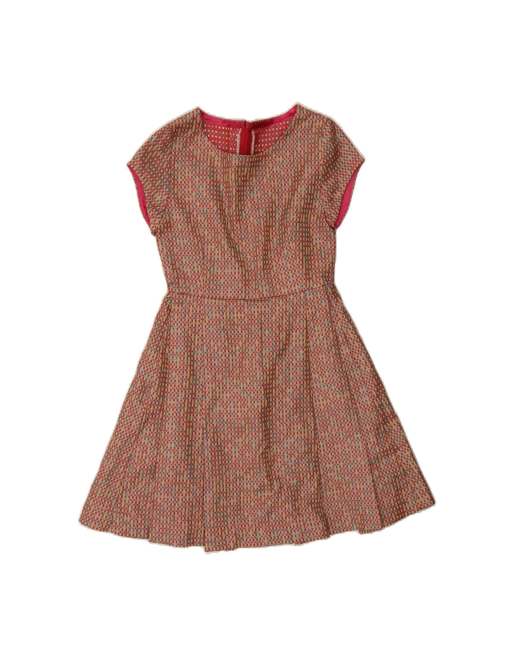 Vintage A-line Dress UK 4 XS In Multicoloured Check