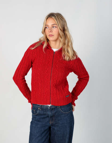 Vintage Abercrombie & Fitch S knitted jumper in red - view 1