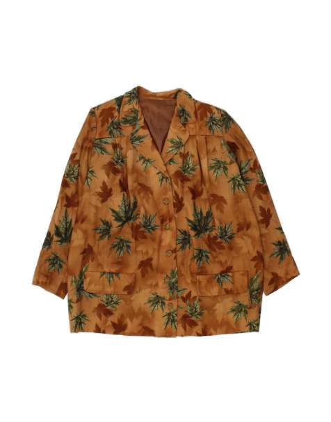 Vintage Abstract Pattern 6 Button Blazer Jacket UK 20 2XL In Brown - view 1